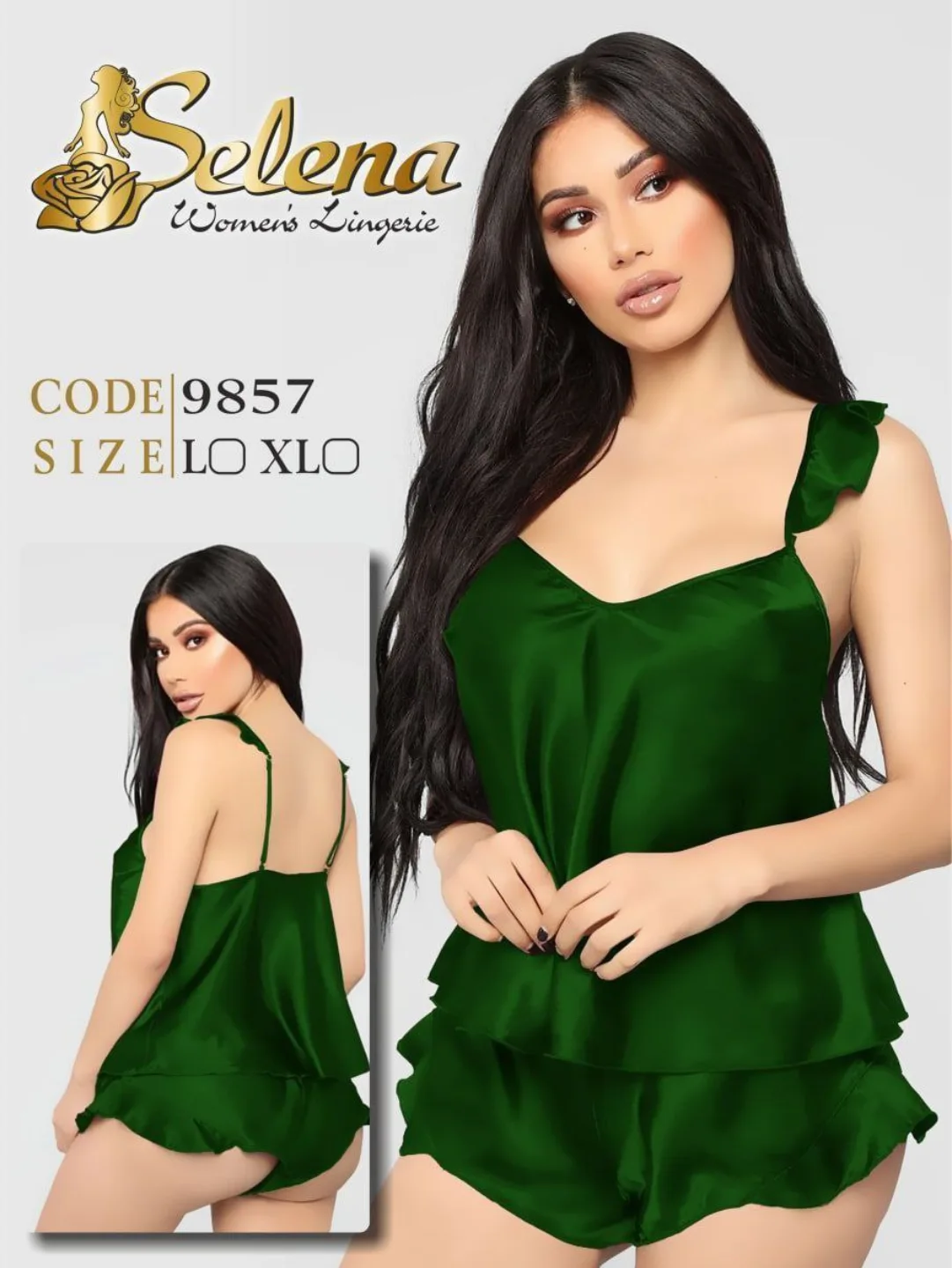 تاپ شلوارک زنانه ساتن اروپایی مدل یاسمن سایز XL